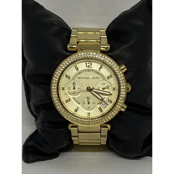 Michael Kors Parker MK5354 Women's Gold Stainless Steel Analog Dial Watch VK731 - Picture 1 of 12
